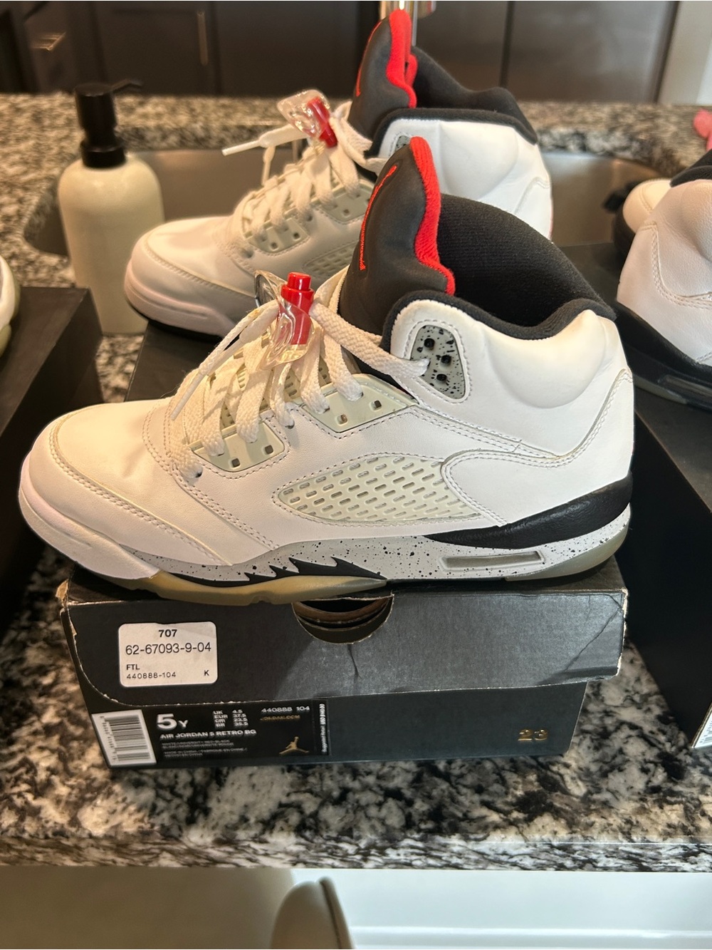 Air Jordan 5 retro gs 5y white cement